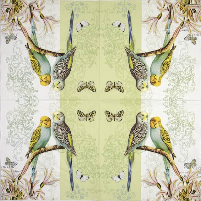 Paper-napkin-Ambiente-budgies-green-13314315