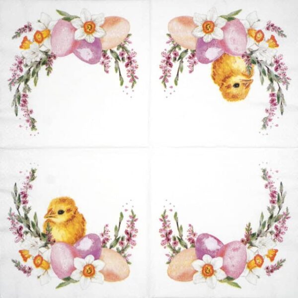 Paper napkin - Watercolor Easter Wreath