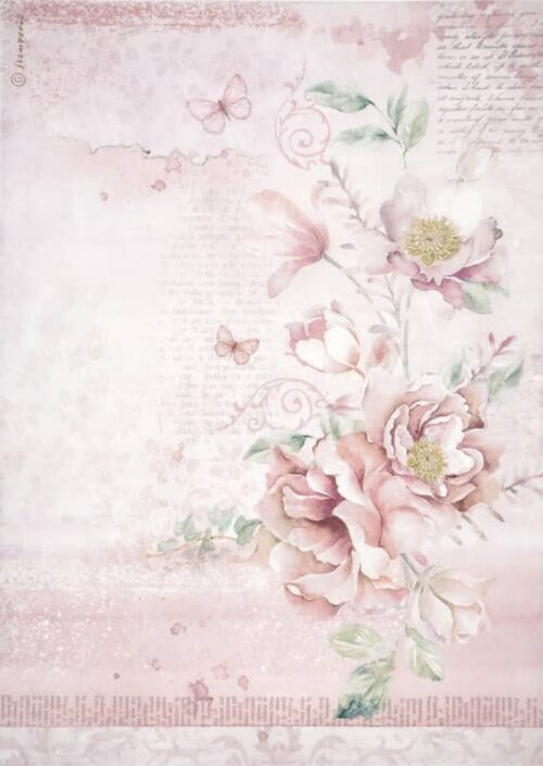 Stamperia Rice Paper A4 - Roseland - Flowers - DFSA4783