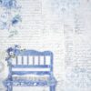 Stamperia Rice Paper A4 - Blue Land - Bench - DFSA4787