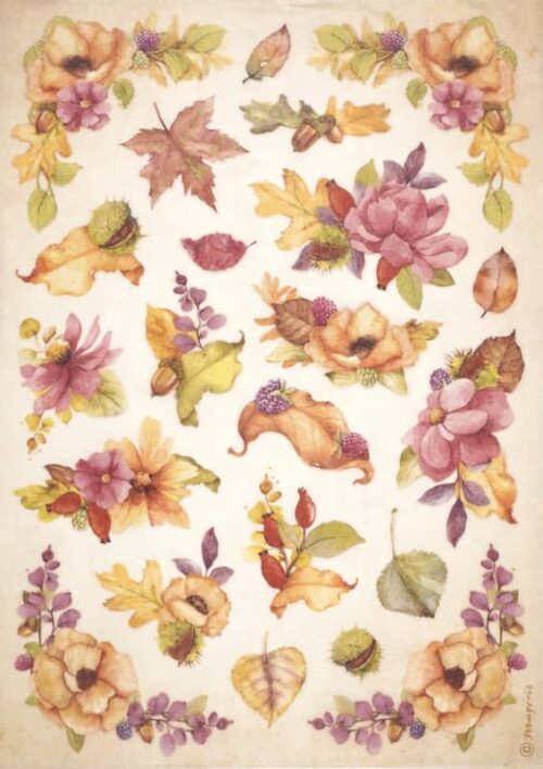 Stamperia Rice Paper A4 - Woodland - Flowers - DFSA4816