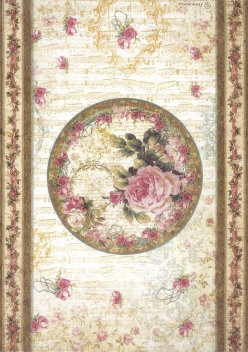 Stamperia Rice Paper A4 - Precious - Peony - DFSA4827