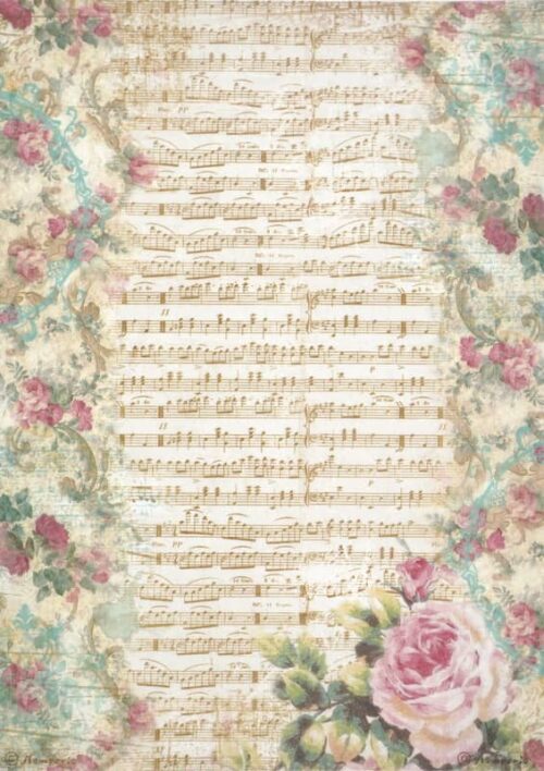 Stamperia Rice Paper A4 - Precious - Precious - Music - DFSA4830