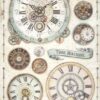 Stamperia Rice Paper A4 - Voyages Fantastiques - Clock - DFSA4838