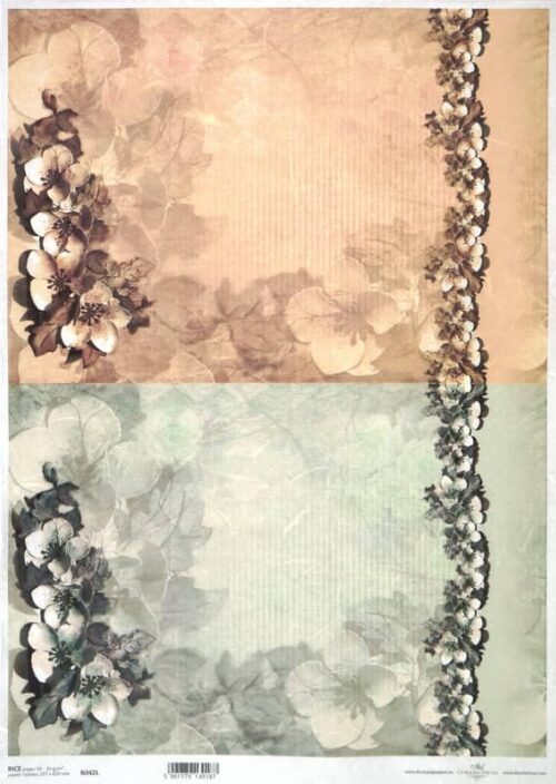 Rice Paper A/3 - Dual Magnolia Decor