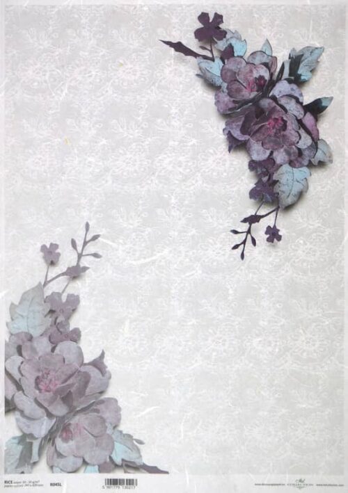 Rice Paper A/3 - Roses on White Lace