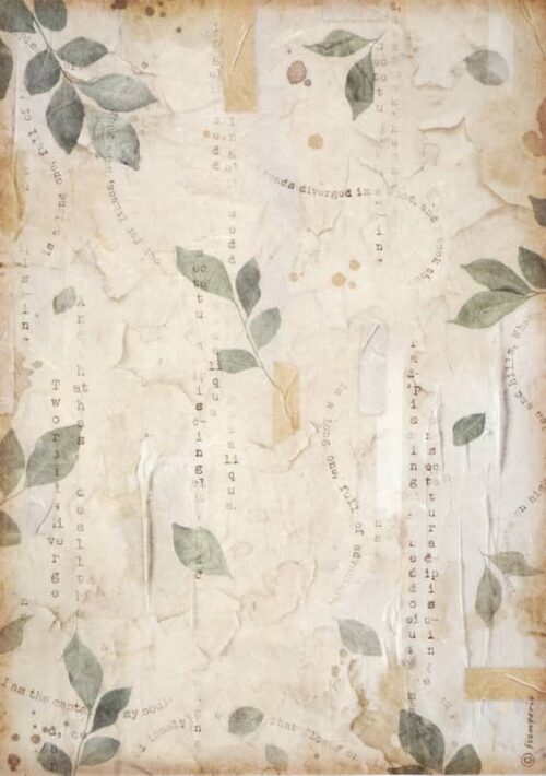 Stamperia Rice Paper A4 - Secret Diary - Leaves - DFSA4866