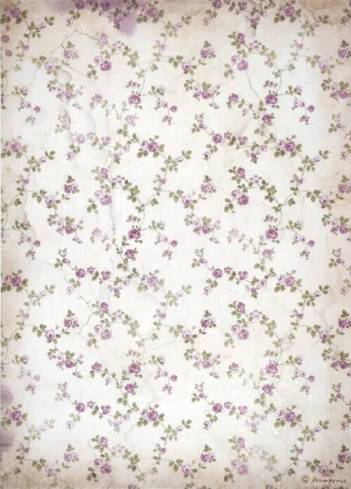 Stamperia Rice Paper A4 - Lavender - Little Flowers Background - DFSA4882