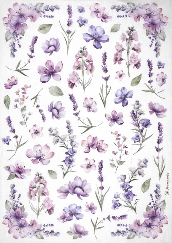 Stamperia Rice Paper A4 - Flowers - DFSA4889