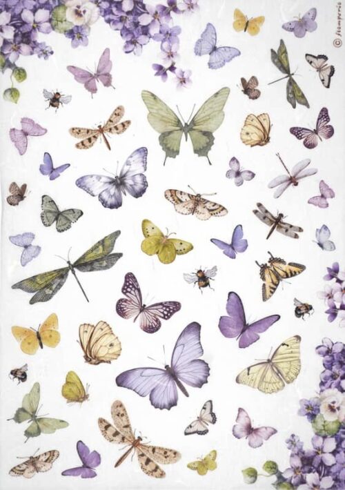 Stamperia Rice Paper A4 - Butterflies - DFSA4891