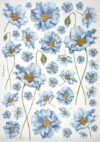 Stamperia Rice Paper A4 - Blue Flowers - DFSA4893