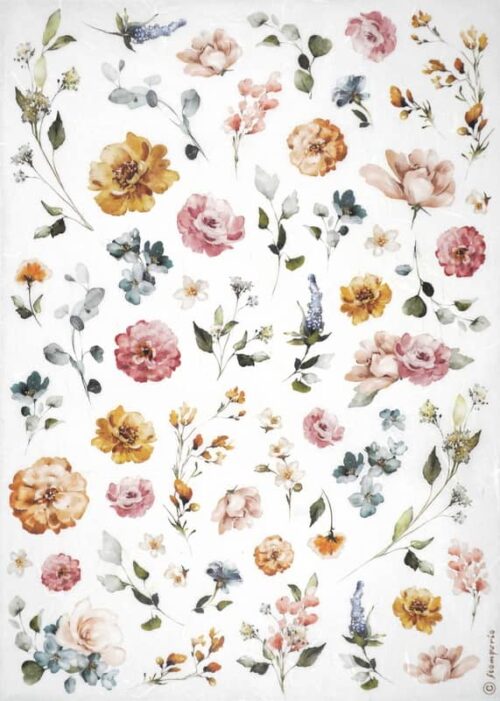 Stamperia Rice Paper A4 - Floral Collection - DFSA4897