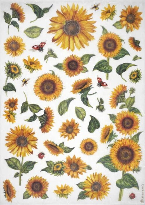 Stamperia Rice Paper A4 - Sunflowers - DFSA4898