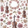 Stamperia Rice Paper A4 - Violins and Roses - DFSA4900