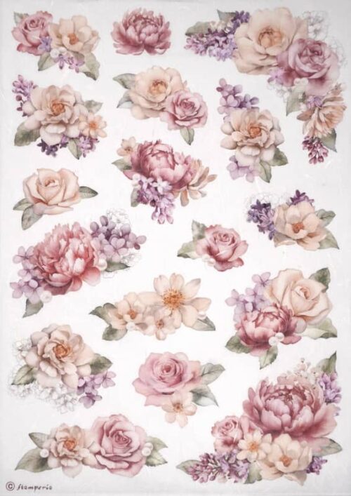 Stamperia Rice Paper A4 - Frieses with Roses - DFSA4901