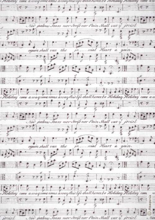 Stamperia Rice Paper A4 - Music Sheets - DFSA4917