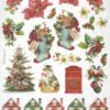 Stamperia Rice Paper A4 - Classic Christmas - Socks and Houses - DFSA4918