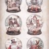 Stamperia Rice Paper A4 - Gear up for Christmas - Snowglobes - DFSA4937