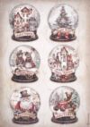 Stamperia Rice Paper A4 - Gear up for Christmas - Snowglobes - DFSA4937