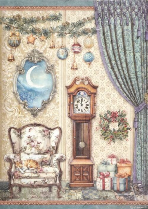 Stamperia Rice Paper A4 - The Nutcracker - Pendulum Clock and Chair - DFSA4940