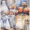 AB Studio Decoupage Rice Paper A/4 - Halloween Pumpkins and Ghosts - 134