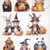 AB Studio Decoupage Rice Paper A/4 - Halloween Animals - 327