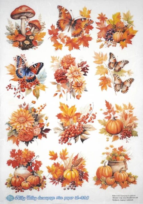 AB Studio Decoupage Rice Paper A/4 - Harvest Festival Decoration - 338