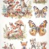 AB Studio Decoupage Rice Paper A/4 - Autumn Animals - 341