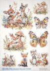 AB Studio Decoupage Rice Paper A/4 - Autumn Animals - 341