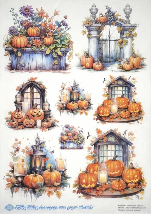 AB Studio Decoupage Rice Paper A/4 - Halloween Garden - 357