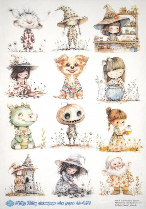 AB Studio Decoupage Rice Paper A/4 - Collection of Fantasy Characters - 383MV