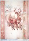 AB Studio Decoupage Rice Paper  A/4 - Reindeer & Carriage Design