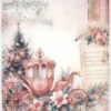 AB Studio Decoupage Rice Paper  A/4 - Christmas Tree & Carriage Design 412MV