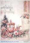 AB Studio Decoupage Rice Paper  A/4 - Christmas Tree & Carriage Design