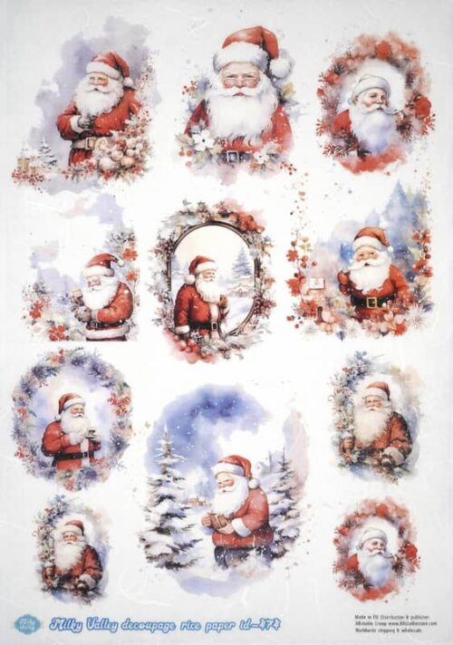 AB Studio Decoupage Rice Paper  A/4 - Festive Santa Claus - 474