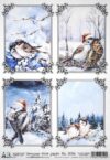 AB Studio Decoupage Rice Paper  A/4 - Winter Birds in Snowy Settings