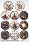 AB Studio Decoupage Rice Paper  A/4 - Vintage Christmas Clocks - 2403