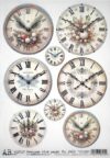 AB Studio Decoupage Rice Paper  A/4 - Vintage Clock Faces Collection - 2405