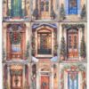 AB Studio Decoupage Rice Paper  A/4 - Vintage Festive Door with Christmas Wreath - 2409