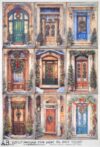 AB Studio Decoupage Rice Paper  A/4 - Vintage Festive Door with Christmas Wreath - 2409