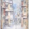 AB Studio Decoupage Rice Paper  A/4 - Vintage Winter Townhouse Scene 2466