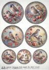 AB Studio Decoupage Rice Paper  A/4 - Vintage Birds & Berries Craft Circles - 2690