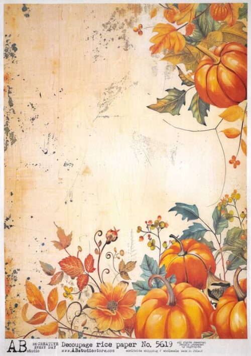 AB Studio Decoupage Rice Paper A/4 - Autumn Composition - 5619