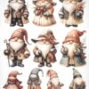 AB Studio Decoupage Rice Paper A/4 - Winter Gnome - 5704