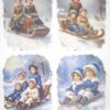 AB Studio Decoupage Rice Paper A/4 - Sledging Children - 5716