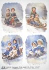 AB Studio Decoupage Rice Paper A/4 - Sledging Children - 5716