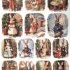 AB Studio Decoupage Rice Paper A/4 - Christmas Bunnies -5727