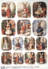 AB Studio Decoupage Rice Paper A/4 - Christmas Bunnies -5727