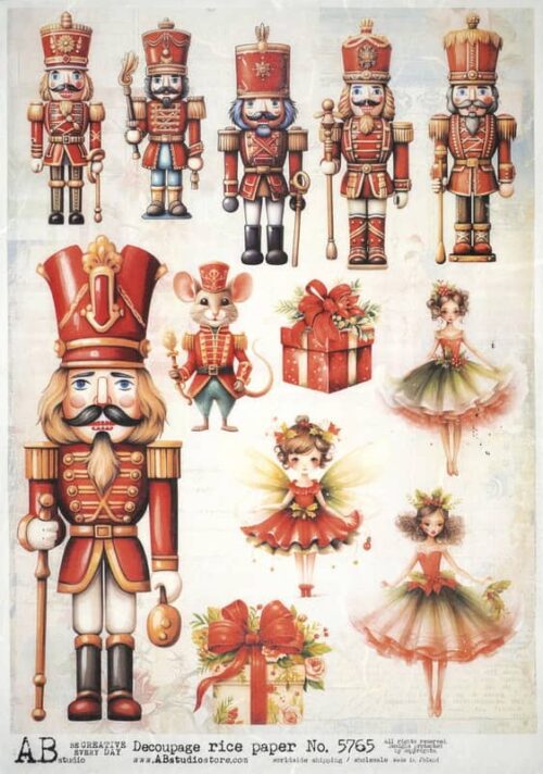 AB Studio Decoupage Rice Paper  A/4 - Nutcracker Suite Themed - 5765