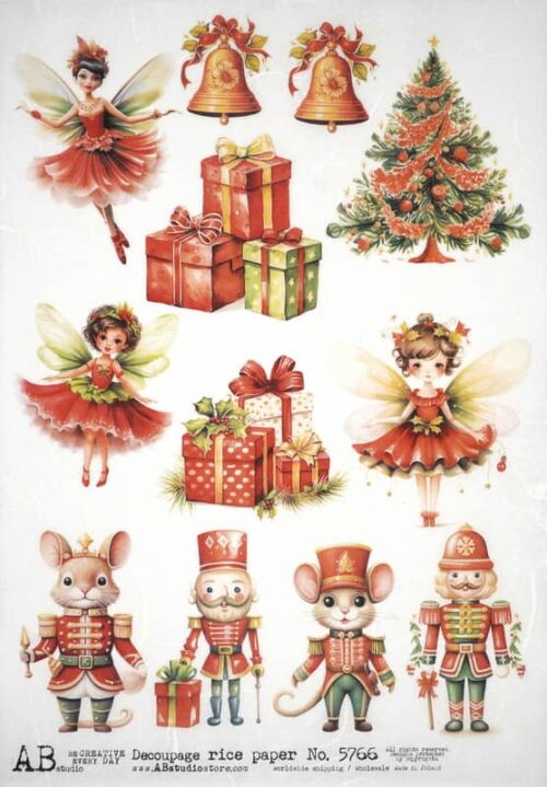 AB Studio Decoupage Rice Paper  A/4 - Festive Delight Collection - 5766